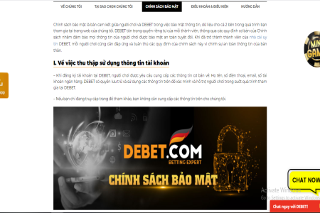 Trải nghiệm cá cược đỉnh cao tại nhà cái Debet – An toàn và bảo mật