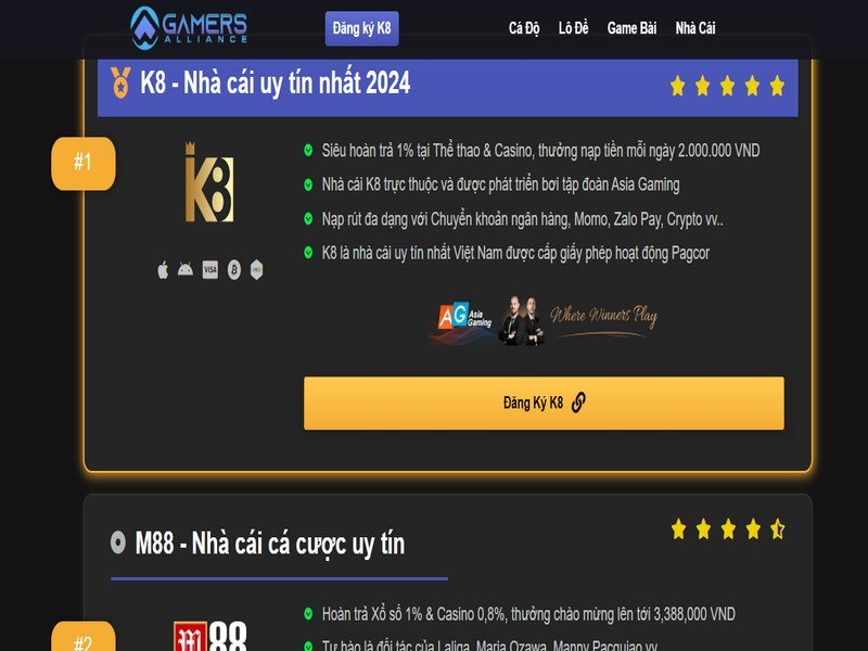 Tìm kiếm nhà cái uy tín nhất hiện nay? GamersAlliance là lựa chọn số 1